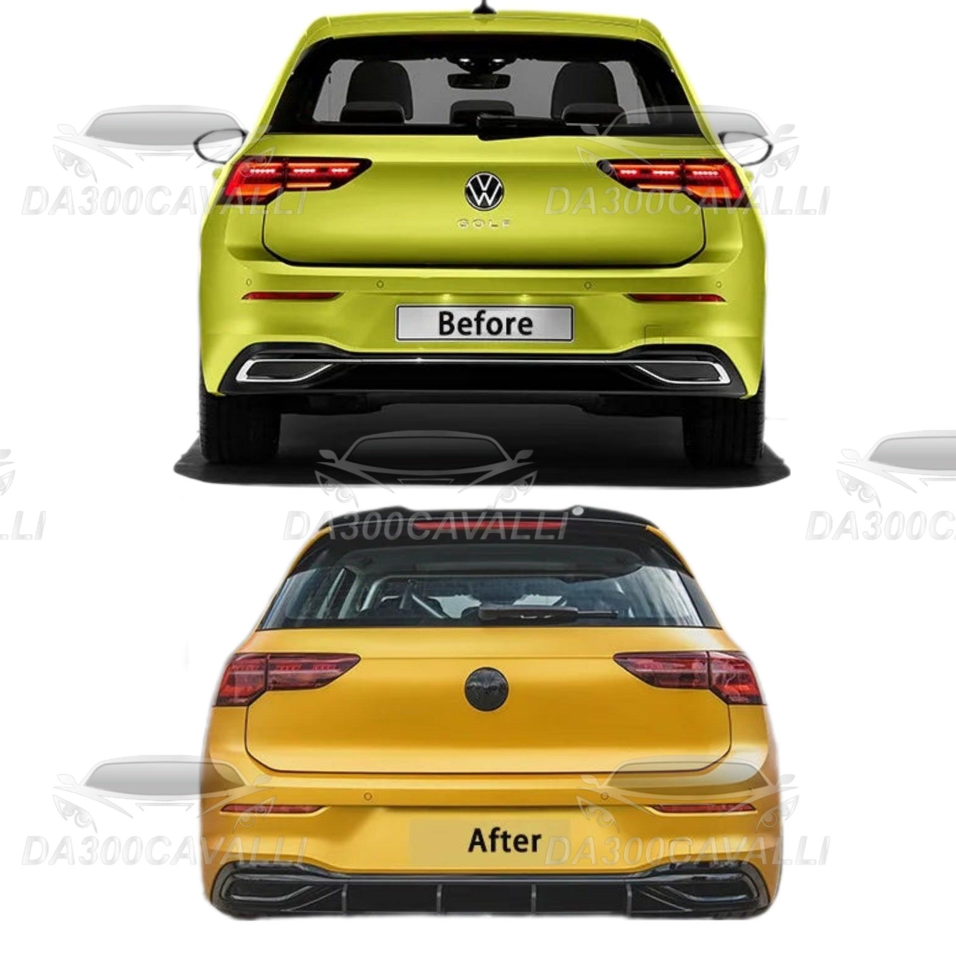 For Vw Golf 8 Mk8 Tdi Tsi Gte  Car Rear Bumper Diffuser Lip Spoiler Air Outlet Exhaust Strip Cover Trim Rear Bumper Sticker Kits Da300Cavalli