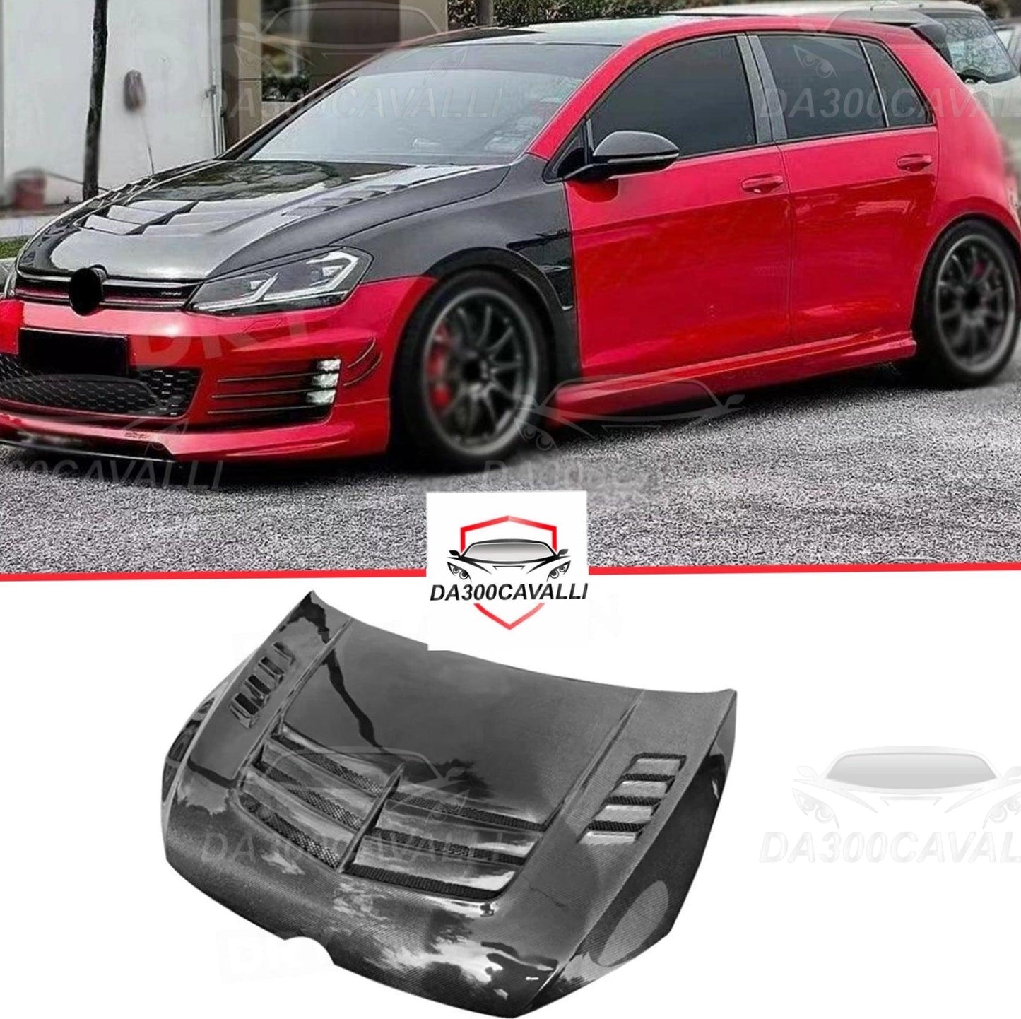 Cofano Volkswagen Golf 7 (2014-2021) Fibra Di Carbonio - Da300Cavalli