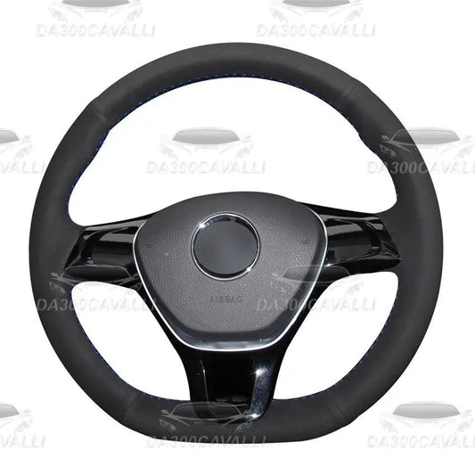 Black Suede Car Steering Wheel Cover For Volkswagen Vw Golf 7 Polo Up! Arteon Passat B8 Alltrack Atlas Jetta Touran Sharan T-Roc Da300Cavalli