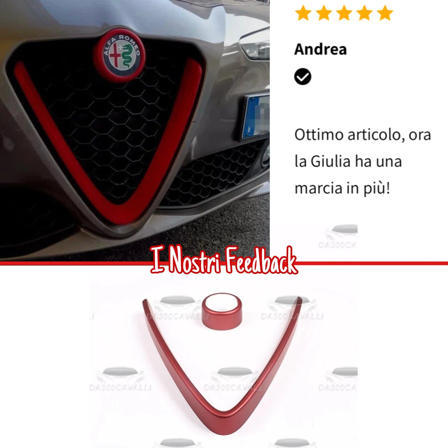 Mascherina Alfa Romeo Giulia E Stelvio (2017-2023) - Da300Cavalli