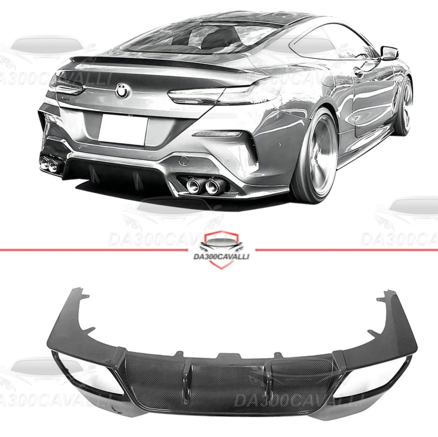 Diffusore BMW Serie 8 M8 Gran Coupe G14 G15 G16 Fibra Di Carbonio - Da300Cavalli