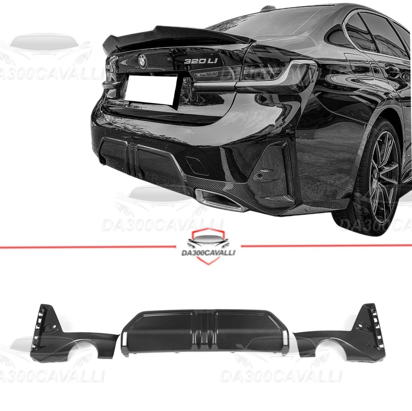 Diffusore Con Terminali Di Scarico BMW Serie 3 M3 G20 Fibra Di Carbonio - Da300Cavalli