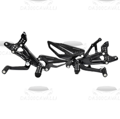 Kit pedane regolabili CNC Ducati Panigale V4 V4S V4R SP (2018-2024) Paratacchi Fibra Di Carbonio - Da300Cavalli