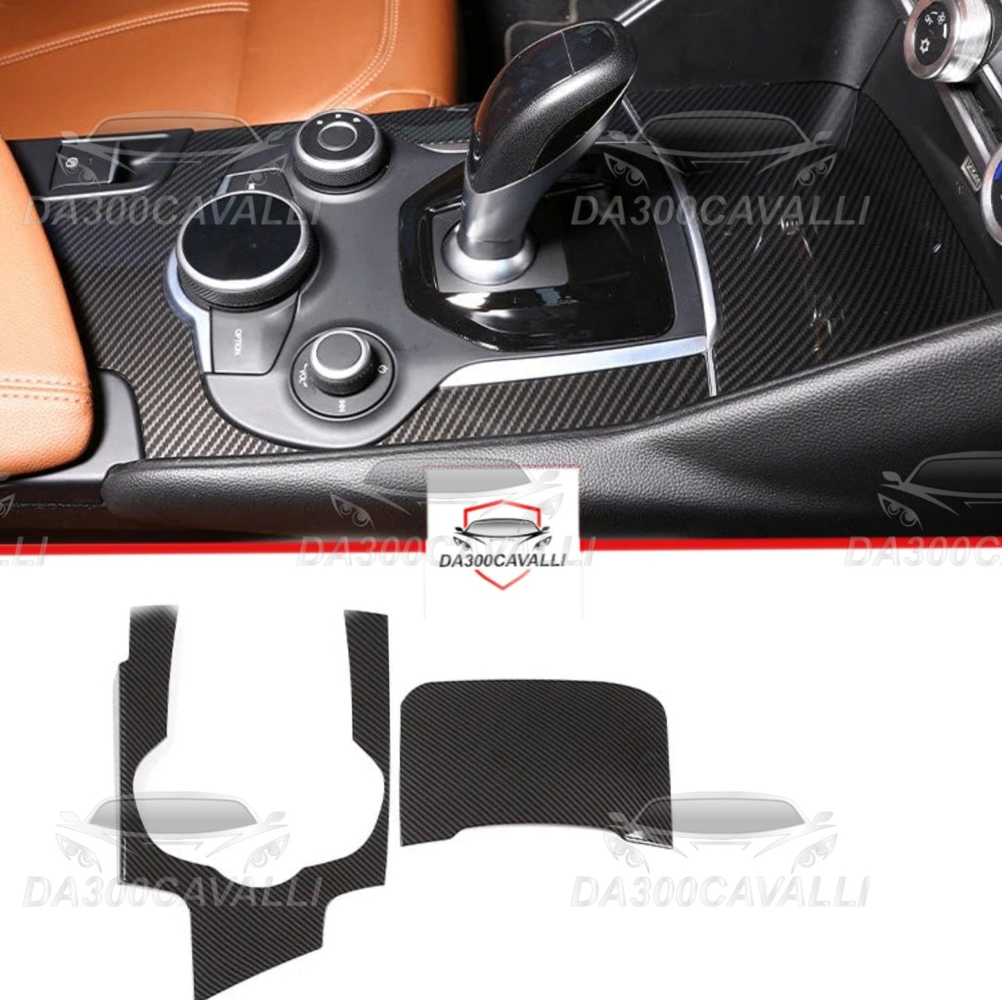 Modanature Console Centrale Alfa Romeo Giulia (2017-2019) - Da300Cavalli