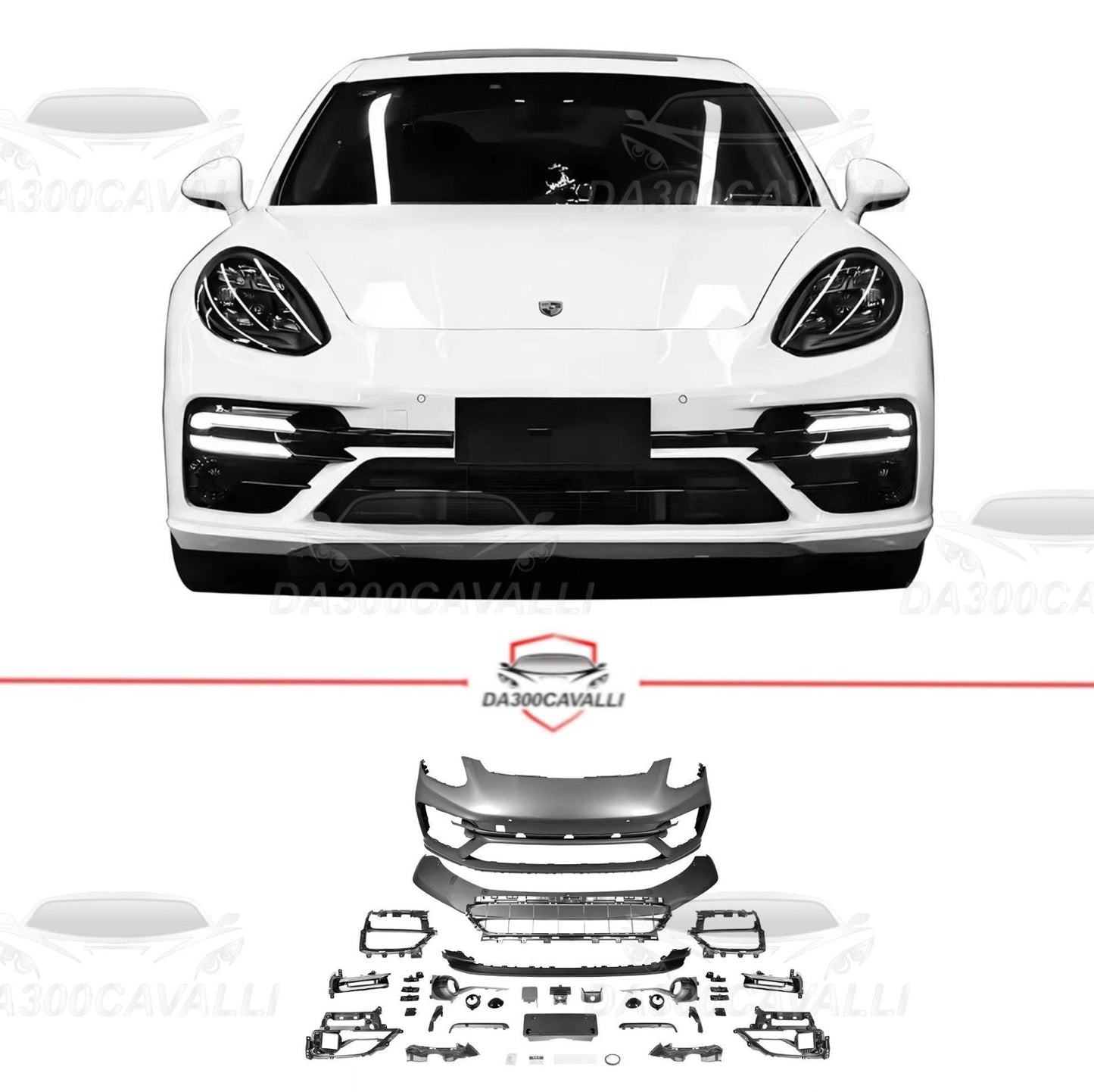 Paraurti Anteriore e Fari Porsche Panamera (2009-2012) Stile GTS - Da300Cavalli