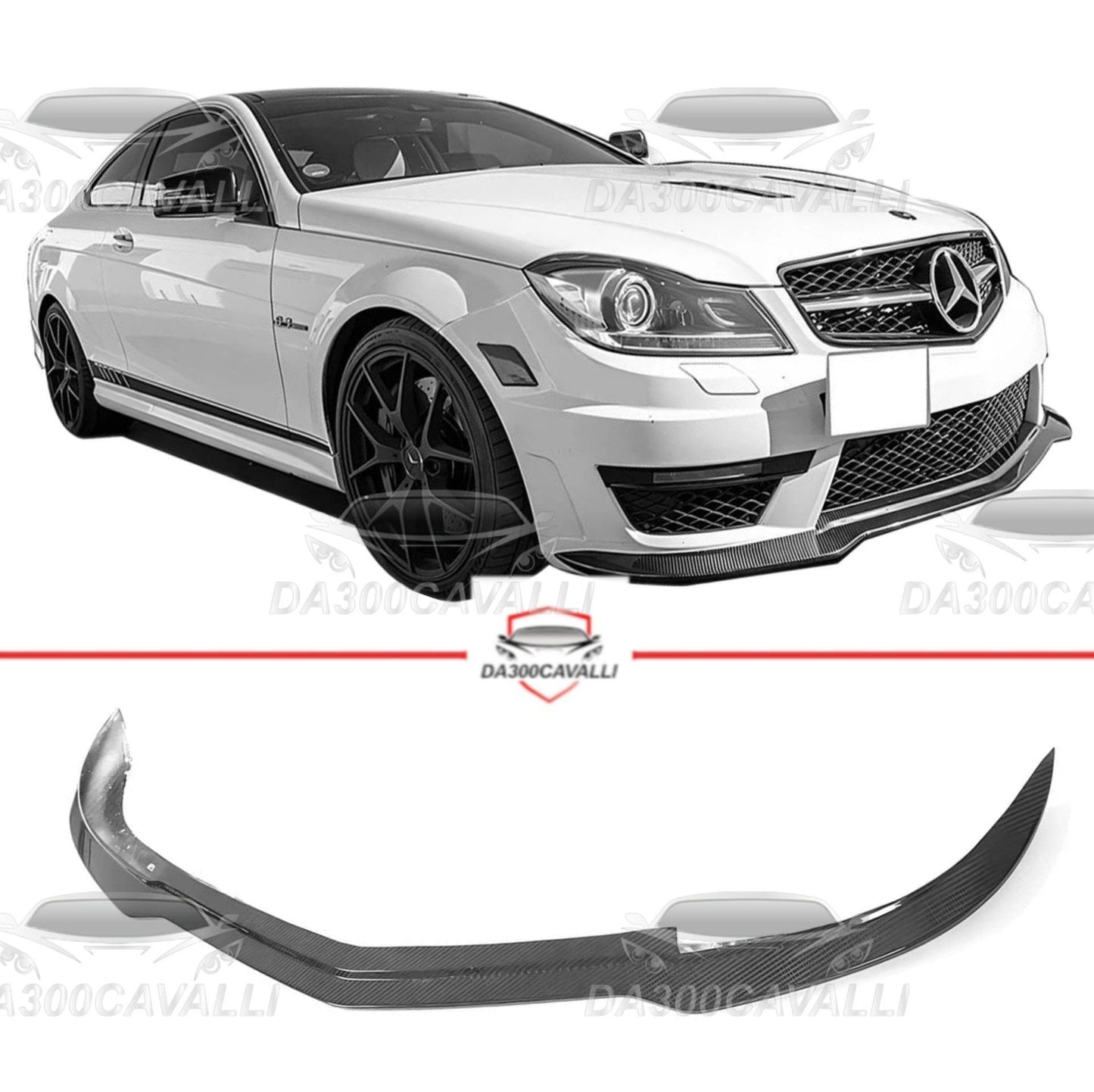 Splitter Mercedes Classe C C63 Coupe Sedan W204 Fibra Di Carbonio - Da300Cavalli