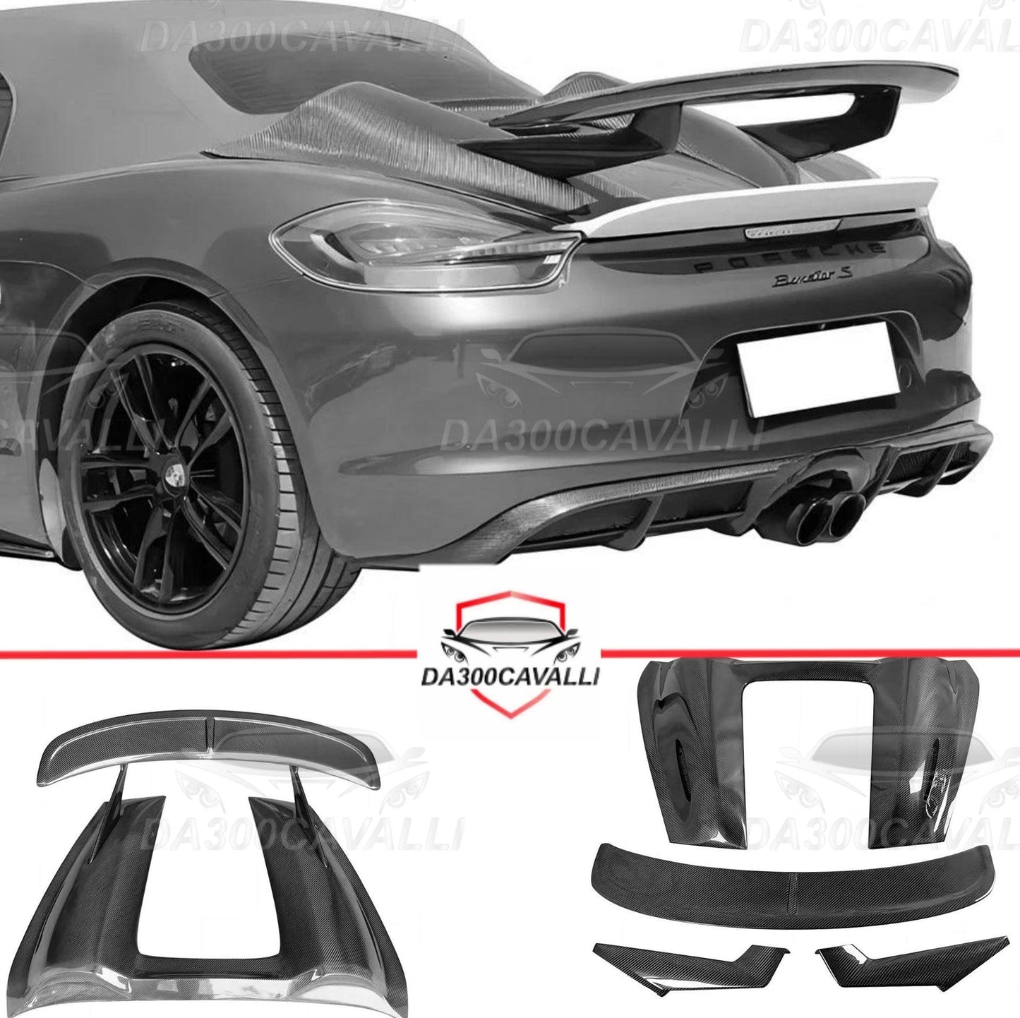 Spoiler Porsche Cayman Boxster (2012-2015) Fibra Di Carbonio - Da300Cavalli