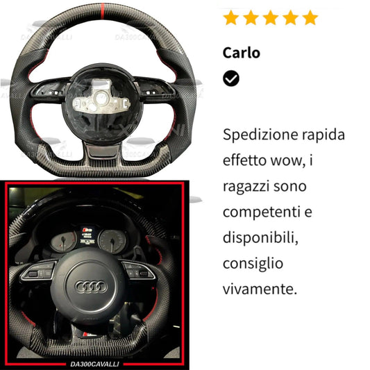 Volante Audi A1 A3 A4 A5 A6 A7 TT R8 In Fibra Di Carbonio - Da300Cavalli