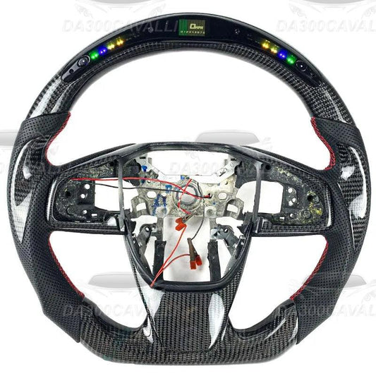 Volante In Fibra Di Carbonio Con Led Honda Civic (2016-2023) - Da300Cavalli